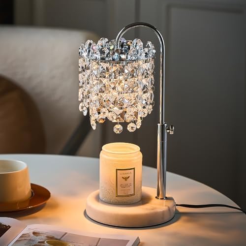 Candle Warmer Lamp with Timer Dimmer Adjustable Height for New Home Bedroom,Vintage Home Decor for Scented JaR 3 Bulbs for New Home Decor, Women Mom Christmas Birthday Gifts, Silver (Silver) by CandleWarmerLampwithTimer