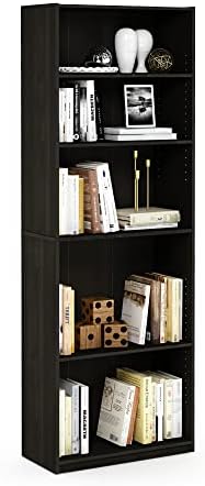 Furinno Jaya 5-Tier Book Shelf with Adjustable Shelves, Espresso by Furinno-FitsYourSpaceFitsYourBudget