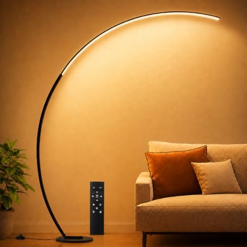 LED Floor Lamps for Living Room with 3 Color Temperatures, Super Bright 2500LM Arc Floor Lamps, Modern Standing Tall Lamp with Remote Control Reading Floor Lamp for Bedroom Office Classroom by Unknown