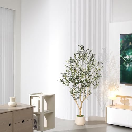 FEELEAD Faux Olive Tree 5ft with Planter for Home Office Living Room Decor - Image 6