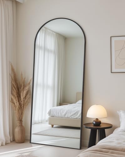 62"x41" Arched Full Length Mirror with Stand,Full Body Floor Mirror - Image 3