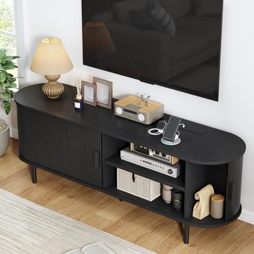 ComfyCorner 63" Mid Century Modern TV Stand with Sliding Doors for 65" TV - Image 3