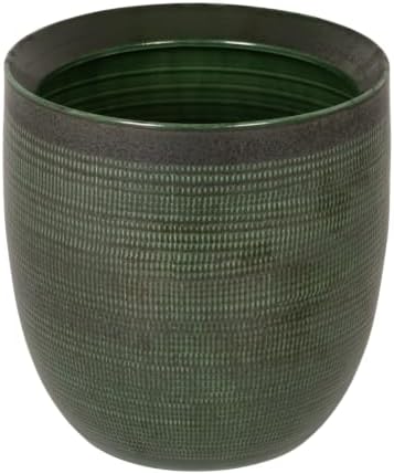 Creative Co-Op Textured Stoneware Planter, Green by Unknown