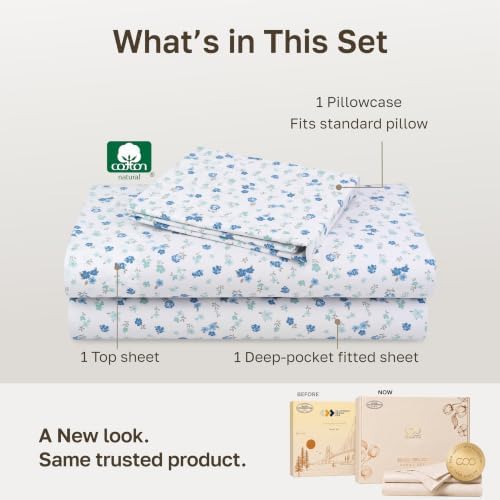 California Design Den 100% Cotton Sateen 3 Pc Dorm Sheets Twin XL Set - Image 3
