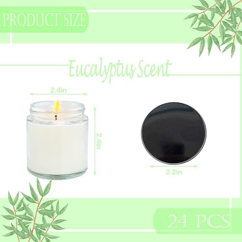 24 Pcs 4 Oz Mini Soy Candles,Eucalyptus Scented,Aromatherapy Candle,Bulk Candle Set，Great Stress Relieving Scented Candles for Girls as a Gift for Birthdays, Weddings and More! - Image 2