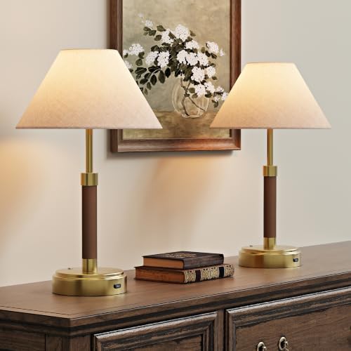 Cordless Rechargeable Table Lamp with 4000mAh Battery, Bedside Lamp, 2 Pack by KACOTONGH