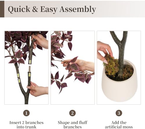 BLOSMON 4ft Fall Trees for Porch Decor, Faux Plum Cimicifuga Tree with Pot - Image 6