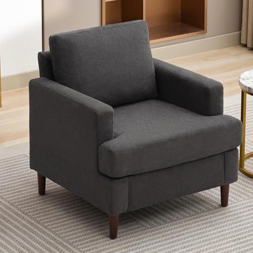 Weture Mid-Century Accent Chair, Dark Grey Armchair Living Room Chairs - Image 6