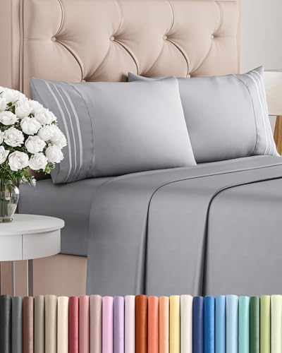 Full Size 4 Piece Sheet Set - Breathable & Cooling Sheets - Steel Blue by CGKUnlimited