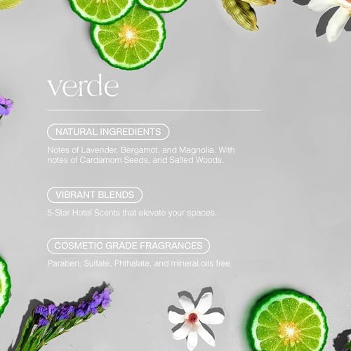 Doctor Aromas Premium Reed Diffuser Diffuser Glass Jar Set Elegant Scent for Home, Room or Bathroom and Fresh Air Scent Lasting Home Fragrance Over 90 Days (Pack of 2, Verde) - Image 2