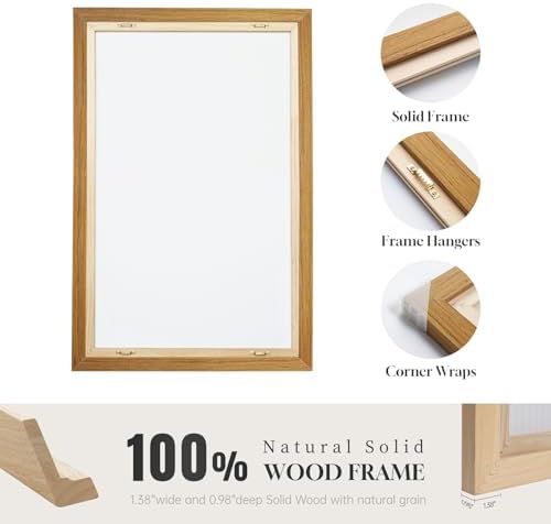 Large Framed Neutral Abstract Wall Art Set of 2 for Living Room, 24x36 In - Image 6