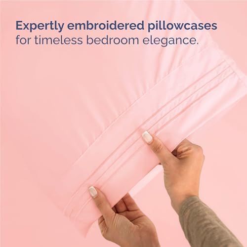 Full Size 4 Piece Sheet Set - Comfy Breathable & Cooling Sheets - Baby Pink - Image 6