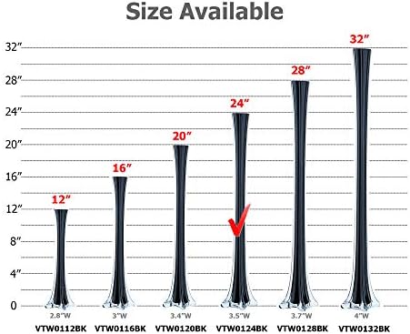 WGV Eiffel Tower Vase Bulk, Open 1.5", Height 24", (Multiple Sizes Choices) Black Glass Floral Container with Sturdy Base, Flower Centerpiece for Wedding Event Home Decor, Arts Crafts, 12 Pieces - Image 3