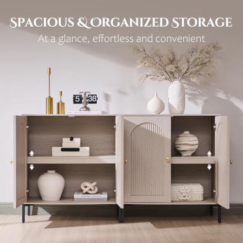 IFBUY 30.88" W Mid Century Modern TV Stands for Living Room, Light Grey - Image 4