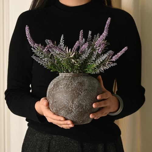 Rustic Ceramic Vintage Farmhouse Vase for Decor (Small Brush Black) - Image 4
