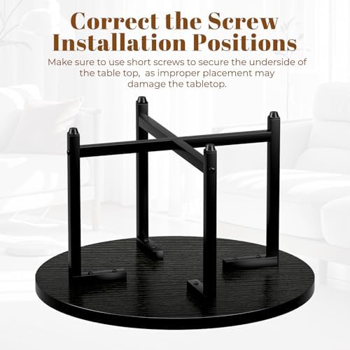 Round Coffee Table, Small Coffee Tables for Living Room, Black Coffee Table - Image 6