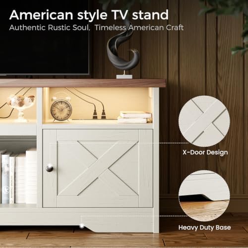 Casaottima TV Stand for 80 Inch TV, Entertainment Center, White - Image 5