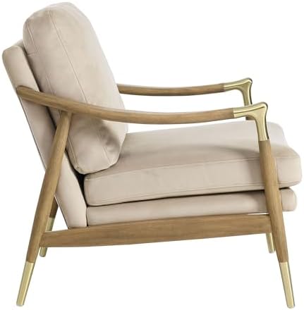 Modway Langford Stain-Resistant Performance Velvet Armchair – Mid Century Modern Velvet Chair with Wood Frame – Upholstered Accent Chair for Living Room or Bedroom - Image 6
