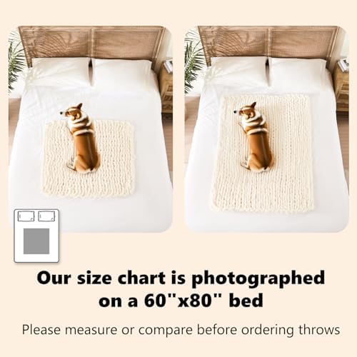 L'AGRATY Chunky Knit Throw Blanket for Couch, 30'' x 40'' Knit Throw, Brown - Image 5