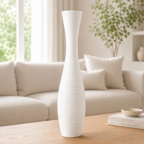 Leewadee Large Floor Vase 20 inches Polyresin for Pampas Grass, Dried Flowers by Leewadee