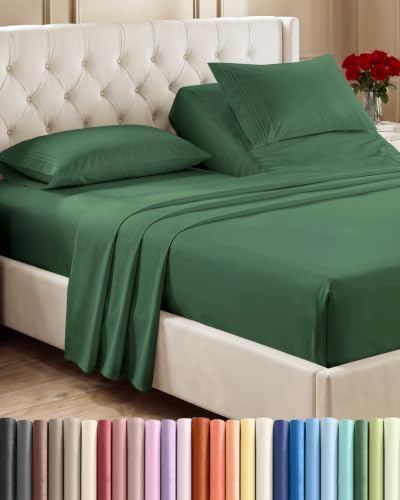 Flex Top Split Head King 4 Piece Sheet Set - Soft & Cooling - Emerald Green by CGKUnlimited