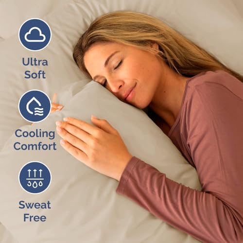 Short Queen Size 4 Piece Bed Sheet Set - RV Short Queen Sheets - Wheat - Image 4