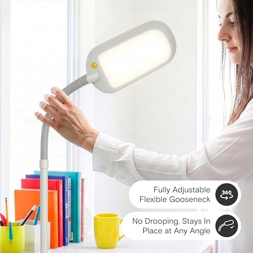 Brightech Litespan LED 2nd Edition Reading Floor Lamp with Cool, Soft & Warm White LED's - Built-in Dimmer - Adjustable Design Pivots in Any Direction - Energy Saving 12 Watts - Alpine White - Image 3