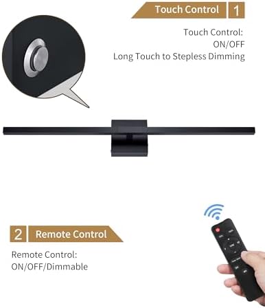 Rayogale Black Battery Operated Wall Sconce with Remote Control 40 Inch - Image 5