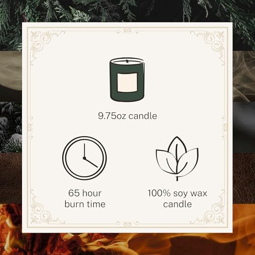 Hotel Lobby Aspen Candle – Luxury Hand-Poured 9.75oz Soy Wax with Cedarwood, Leather, Golden Embers, Smoke, and Pine – Infused with Essential Oils, 65-Hour Burn Time, Reusable Vessel, Clean Burn - Image 4