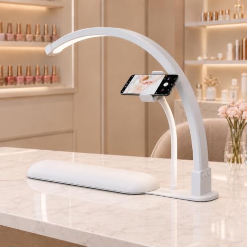 Half Moon Light for Nail Desk with Hand Rest, 2520LM, Memory Function by QHENS