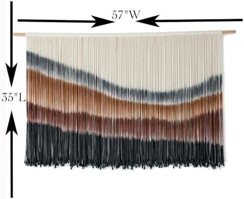 Macrame Wall Hanging Boho Wall Decor Large-Scale Tie-Dye Tapestry 57"W*35"L - Image 5