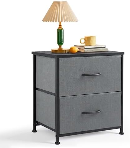 Nightstand Small 2 Drawer Dresser End Table Bedside Furniture by SageNest