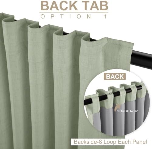 Sage Green Total Blackout Curtains for Bedroom 108 Inches Long - Image 3