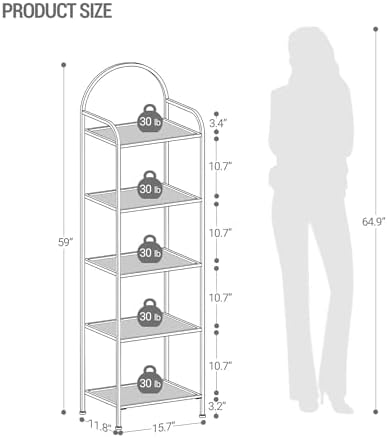 Hzuaneri Bookcase Bookshelf, Tempered Glass Bookshelves - Image 2