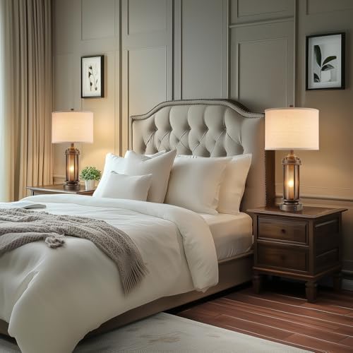 AIEAMPDO Set of 2 Farmhouse Table Lamps with 2 USB C+A Ports - Image 7