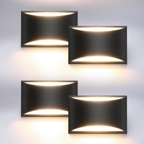 Aipsun 4 Pack Black Modern LED Wall Sconce Hardwired Indoor Wall Lights Up and Down Wall Mount Light for Living Room Bedroom Hallway Corridor Conservatory Warm White 3000K(with G9 Bulbs) by Aipsun