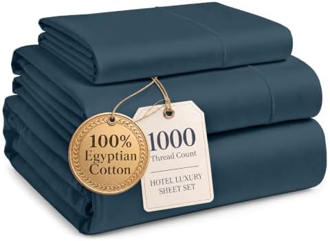 LANE LINEN Twin XL Sheets Deep Pockets 100% Egyptian Cotton - Estate Blue by LaneLinen