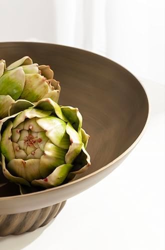 Kate and Laurel Trenza Spiraled Decorative Metal Pedestal Bowl, 12 Inch Diameter, Antique Brass, Vintage Raised Fruit Bowl for Kitchen Counter or Use as a Key Bowl for an Entryway Table - Image 6