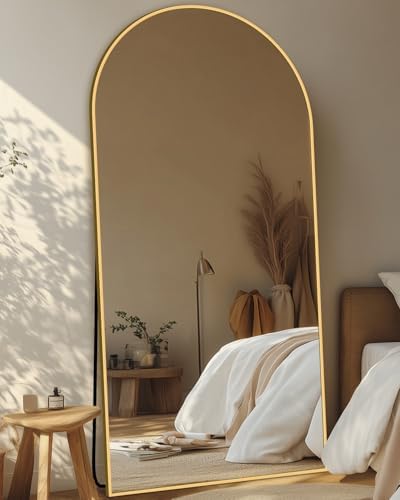 71"x32" Arched Full Length Mirror with Stand,Full Body Floor Mirror by CoomilyBrandStory