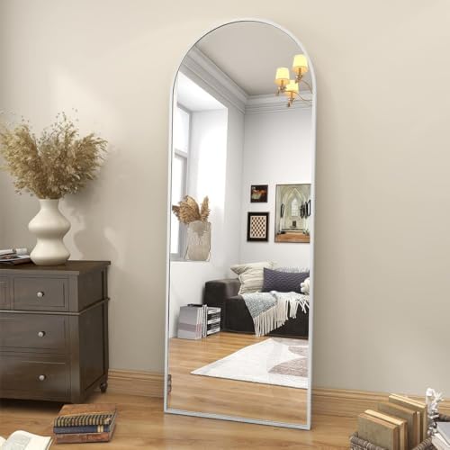 BEAUTYPEAK 64" x 21" Arch Full-Length Mirror with Stand, Silver - Image 5
