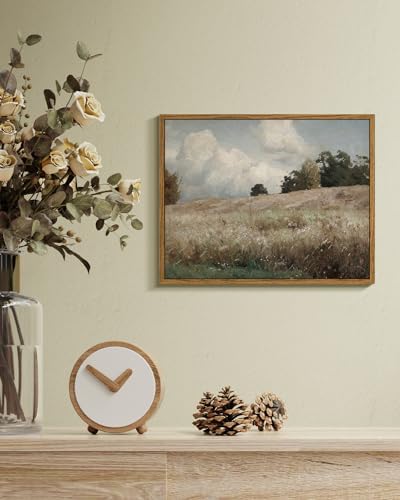InSimSea Framed Canvas Wall Art Vintage Decor, Cornfield Countryside Scenery Rustic Farmhouse Wall Decoration, Country Decor Wall Art for Bedroom, Living Room Kitchen Bathroom, 11"x14" - Image 4