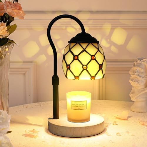 Cabochons Tiffany Candle Warmer Lamp, Adjustable Height Marble by GlassCharms