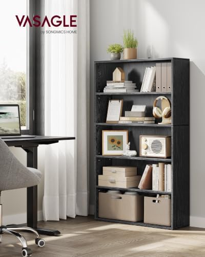 VASAGLE 5-Tier Bookshelf, Storage Organizer, 9.4 x 31.5 x 52.5 Inches - Image 2