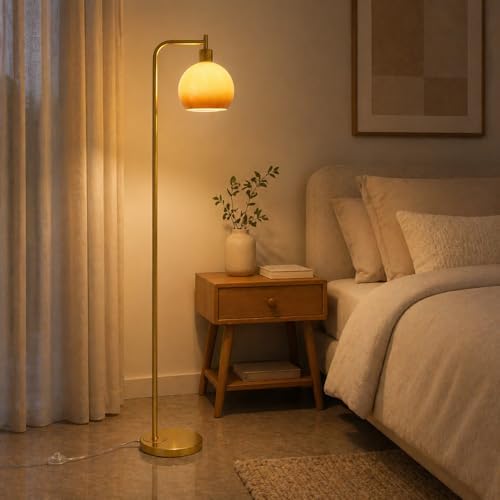 67" Soft Glow Art Deco Glass Floor Lamp Includes E26 Bulb - Image 5