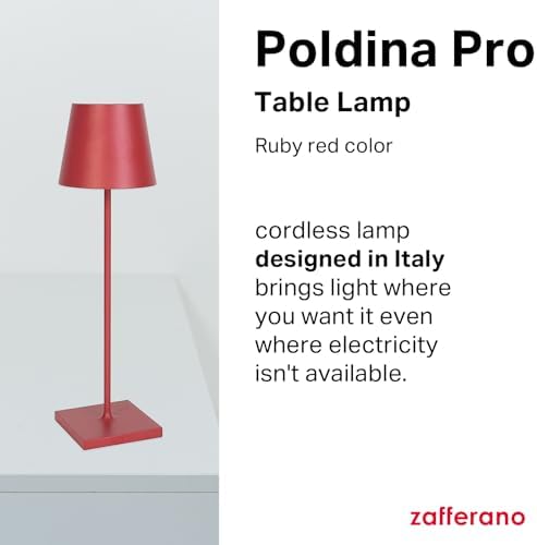 Zafferano, Poldina Pro, Rechargeable Cordless Lamp, Ruby Red - Image 2