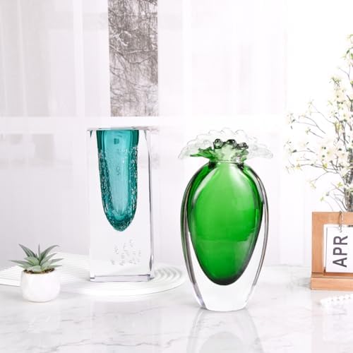 KAMMAK Glass Vase,Colored Hand Blown Decorative Vase - Image 6
