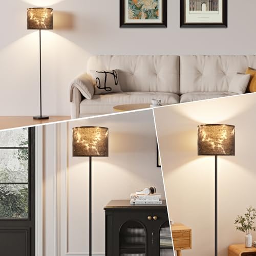 Ambimall 60'' Modern Floor Lamp with Shade, Tall Lamps for Living Room, Bedroom, Office, Dining Room, Hand-Dyed Blue Lampshade(Without Bulb) - Image 5