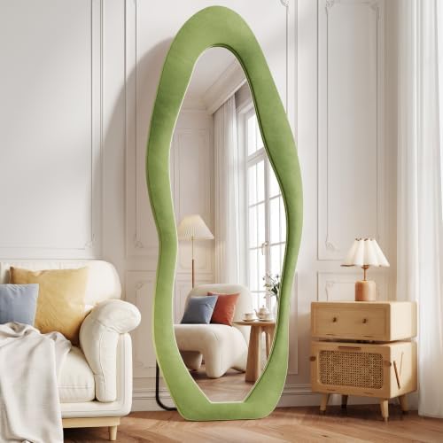 Koonmi Full Length Mirror 71"x30", Irregular Flannel Floor Mirrors by KOONMI