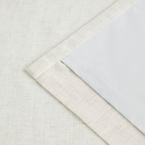 Vision Home Natural Pinch Pleated Full Blackout Curtains Linen Blended Room Darkening Window Curtains 63 inch for Living Room Bedroom Thermal Insulated Pinch Pleat Drapes with Hooks 1 Panel 60"Wx63"L - Image 6