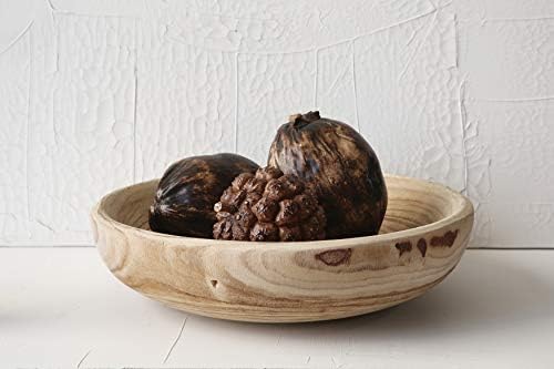 Creative Co-Op Decorative Paulownia Wood Bowl Round Handmade Accent, Natural Finish - Image 2